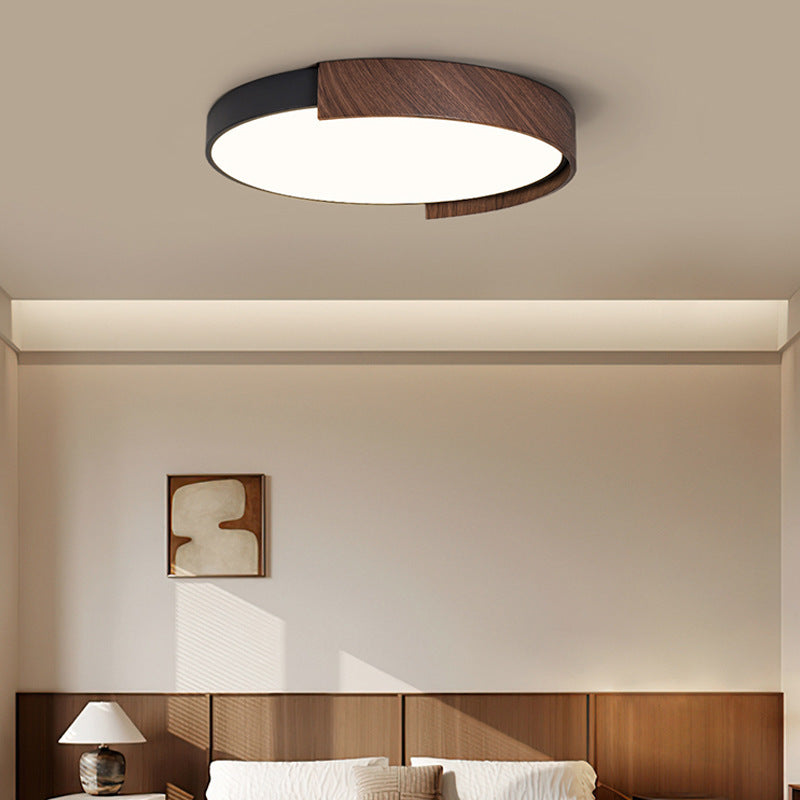 Wabi Sand Wind Modern Simple Bedroom Ceiling Light Nordic Medieval Walnut Grain Restaurant Full Spectrum Eye Protection Study Light