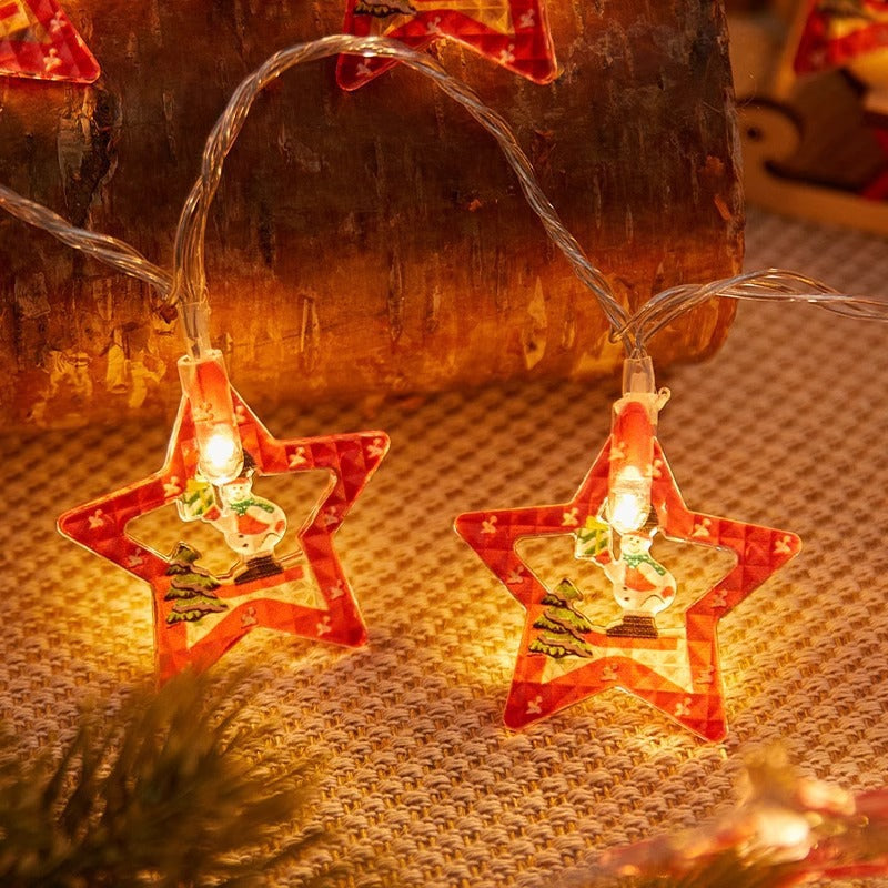 Christmas decorative lights flashing lights string lights hollowed out elk hanging lights girl room layout atmosphere trunk atmosphere