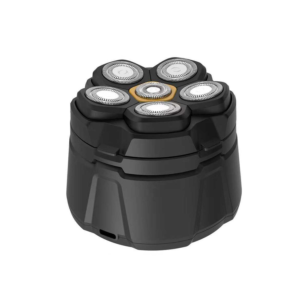 Magnetic six-head floating double-ring knife net electric shaver high-power bald head artifact menfor home shaving machine