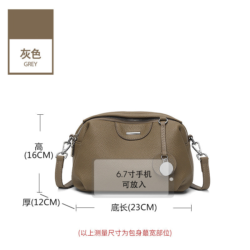 Genuine leather women's shoulder bag 2025 new trendy cowhide fashionable versatile mother bag large capacity simple messenger bag women
