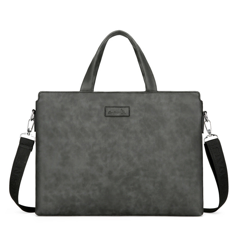 New trendy men's fashion large-capacity pu leather waterproof business briefcase handbag briefcase  wholesale