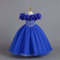 Export ready-made one shoulder kids dress strap princess dress female flower girl christmas dress kids dress