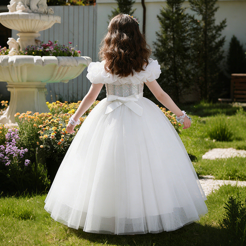 Girls' formal dress - premium openwork birthday princess gown -  new arrival - wholesale single piece - puffy flower girl dress