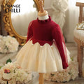 Girls' korean velvet sweater dress -  winter collection - one-piece fleece-lined, thickened, new princess christmas dress