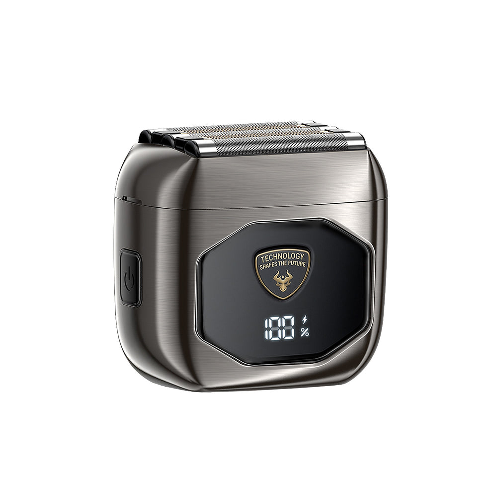 Men's electric shaver - reciprocating mini razor, portable & washable head, digital display, quick charge