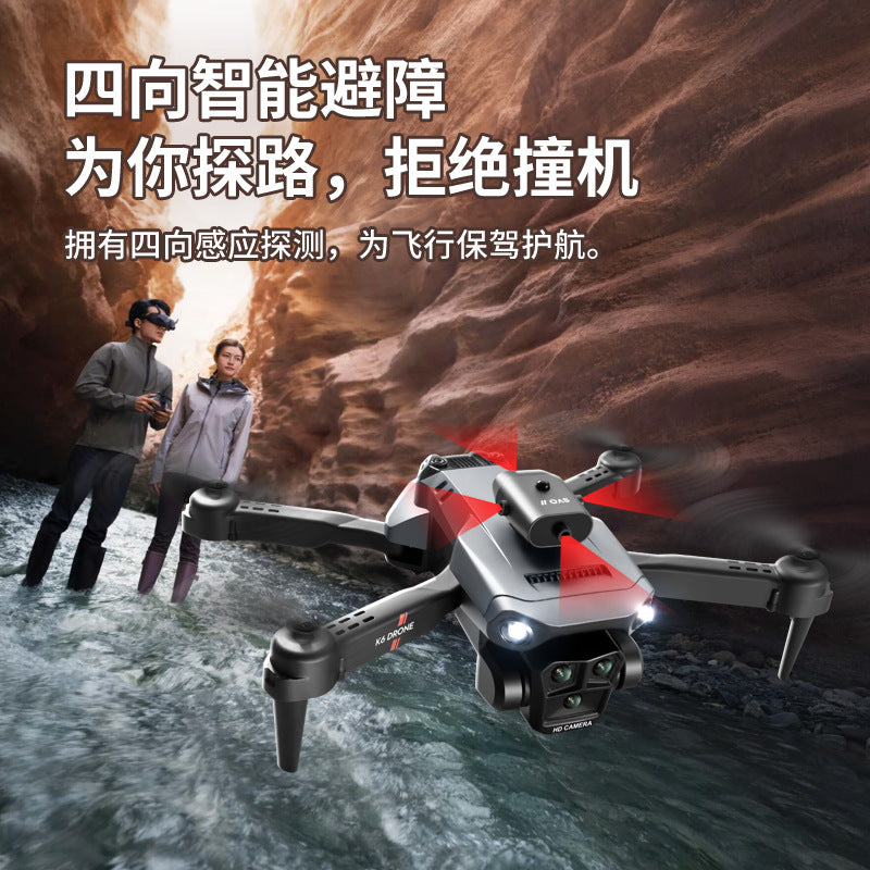 k6 max drone with triple camera, hd aerial photography, obstacle avoidance, quadcopter, foldable vertical shooting remote control aircraft