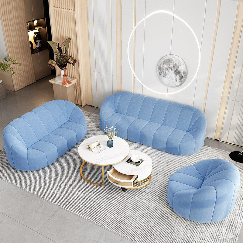 Nordic single minimalist fabric sofa and coffee table set - perfect for small spaces, home leisure, and guest reception