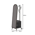 Cream style full-length mirror, rotate full-length mirror, fitting mirror, movable floor-standing clothes rack, floor mirror, all-in-one coat rack