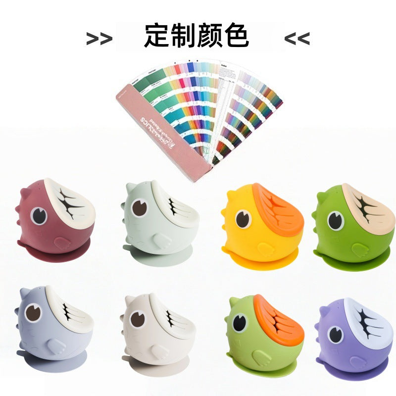 Factory direct sales, supports customization. baby food-grade silicone snack bowl, toddler food suction bowl, anti-drop baby bowl