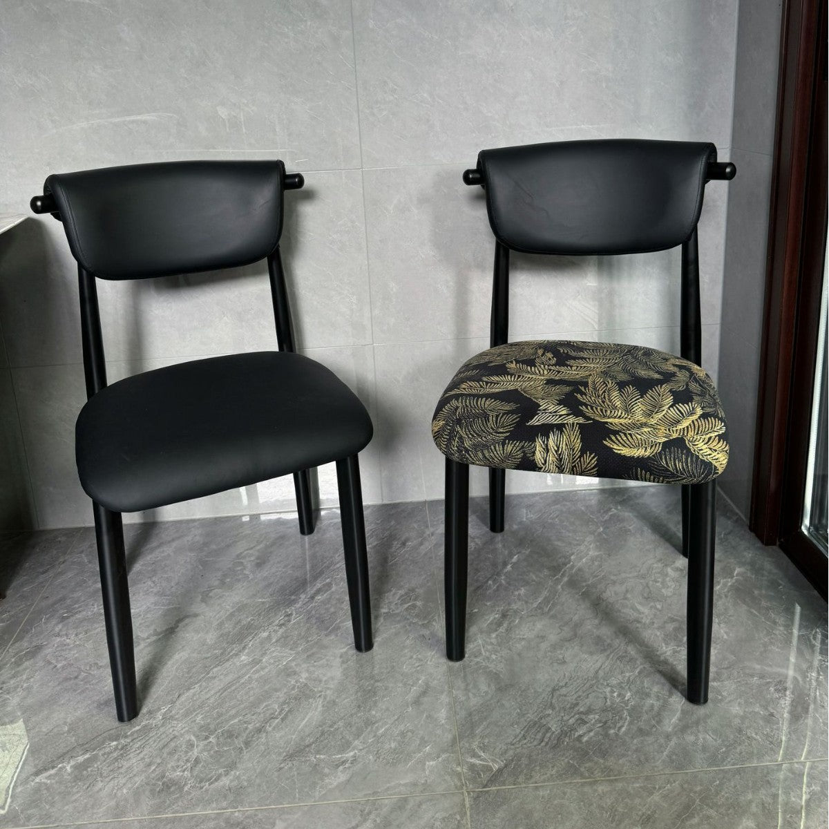 Dining chair Italian light luxury modern simple home back chair book table chair Nordic fabric soft bag designer croissant chair