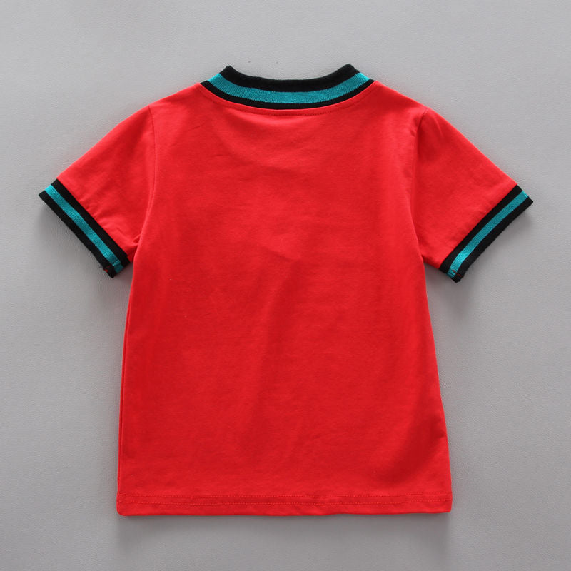 Kids' polo shirt set, 0-4 years old, boys' fashion casual short-sleeve t-shirt and shorts 2-piece set, cross-border children's clothing wholesale