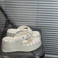 7cm punk internet celebrity thick sole flip-flops women's outwear 2026new arrivalsummer sandals and slippers for summer outings