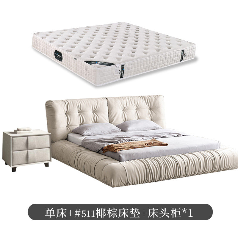 Cloud bed casual modern technology cloth wabi-sabi style accessible luxury bed master bedroom cream style designer fabric bed