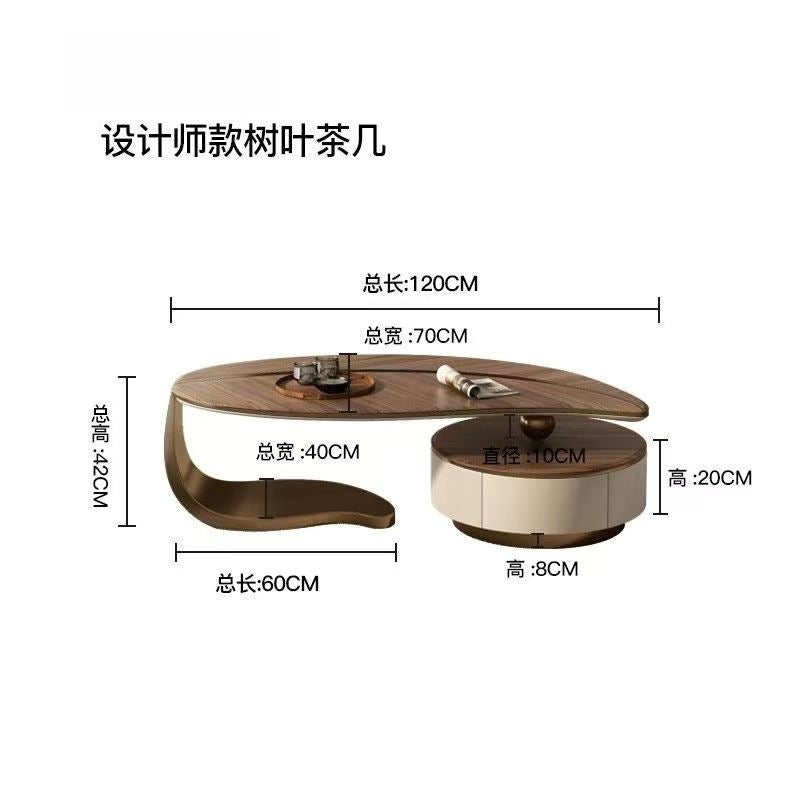 Creative leaf coffee table - unique shape, perfect for small spaces, high-end designer style, ideal for villas, living rooms, and modern luxury home decor. can be used as a coffee table or tv stand