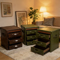 Medieval style cigar bar suitcase coffee table american retro decorative cabinet private wine cabinet oil wax leather storage cabinet clothing store