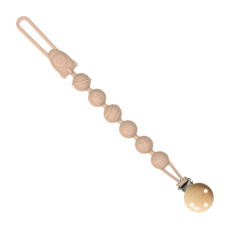 Baby food grade silicone anti-drop chain gnawing tooth glue anti-drop bracelet beech anti-drop pacifier clip baby pacifier chain