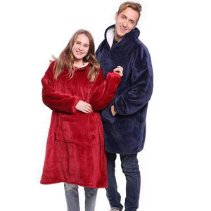 Thickened robe lazy clothes pullover fleece hooded tv blanket outdoor cold weather clothes lazy pajamas wholesale
