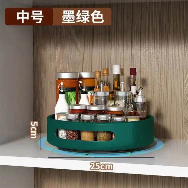 360-degree rotating spice rack - kitchen seasoning organizer, multi-functional condiment storage box and shelf