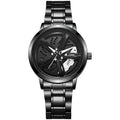 2025 new cross-border watch: sports car wheel hub rotating watch for men - trendy quartz watch with rotating bezel