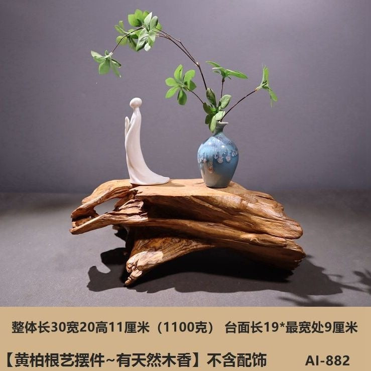 Weathered dead wood ornaments 2 thuja root carving bonsai bottom base tea ceremony tea room tea table dry tea table