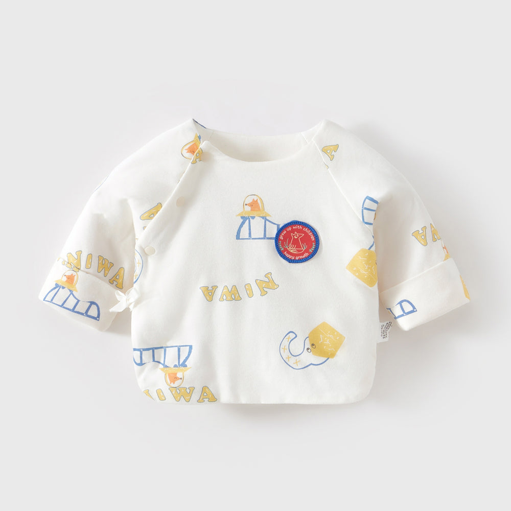 Babibele newborn half-back romper - autumn/winter quilted baby top - newborn infant monk suit - baby clothes