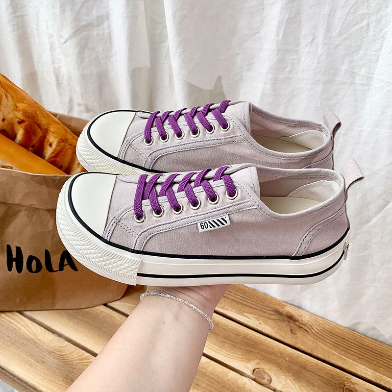 2026 spring new arrival simple canvas shoes for female students k-styleeasiest for match one-legged ugly thick-soled sneakers big toe women's shoes