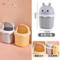 Creative desktop trash can with lid - perfect for office, home, bedroom, living room, kitchen - waste bin, sanitary bucket, tabletop paper basket