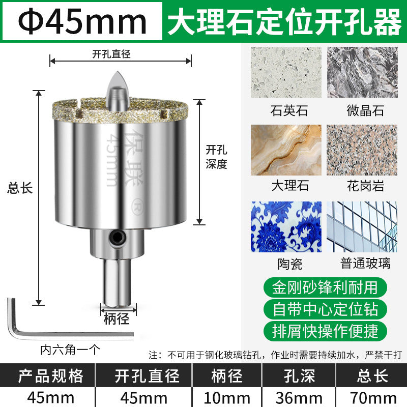 Marble drilling with fixed slot drill bit tile glass hole opener et board silicocalcium acid board drilling stone