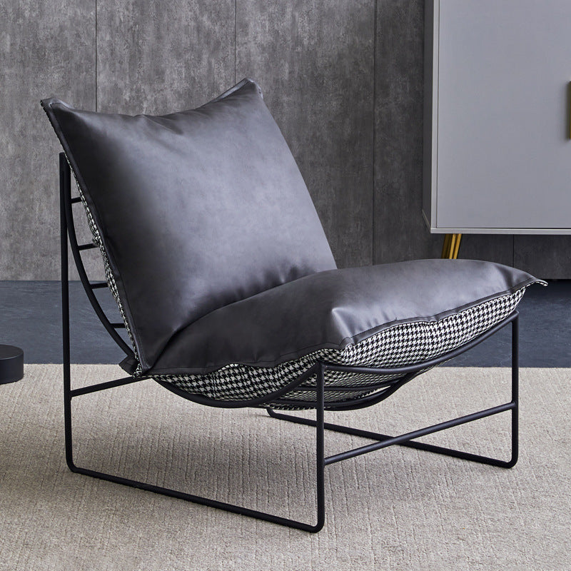Factory direct light luxury chidori grids iron single sofa chair popular chair back chair small balcony lazy sofa