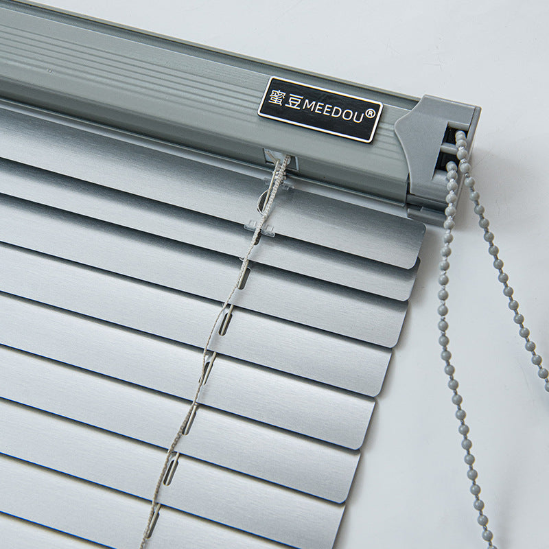 Pleated blinds without punching, simple bathroom, bedroom, office, aluminum alloy shading and lifting [honey bean]