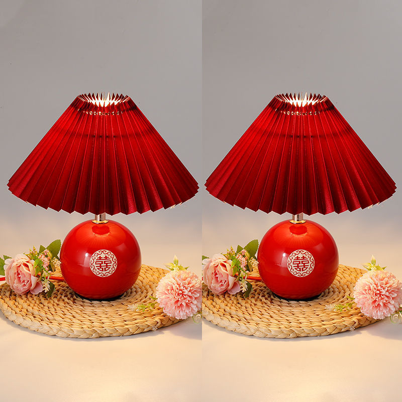 Wedding lamp wedding red wedding room bedside bedroom bedside red double happiness wedding gift decorative desk lamp