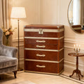 French chic copper wire jewelry display cabinet - italian luxury hard case with mirror and drawers