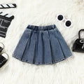 European and american cross-border children's wear: girls' summer denim vest top and pleated skirt two-piece set for toddlers and young children