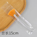 Transparent handle yellow bristle fan brush