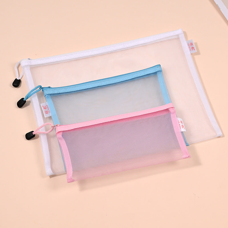 Office large-capacity document information bag Multi-specification nylon mesh document bag Durable student test paper storage bag