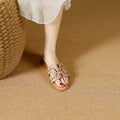 2025 new fashion women's sandals - flat, low heel, slip-on, laser-cut women's shoes
