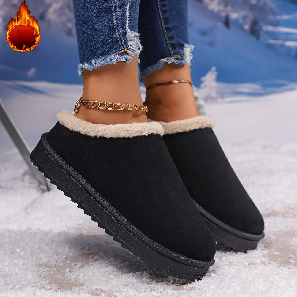Exportplus size winter new arrival baotou half slippers women's outwear lambswool fleece-lined snow heattech cotton shoes wholesale