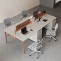 Modern minimalist desk and chair set - available in 2, 4, or 6 seater configurations - office furniture for employees and workstations