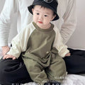 Spring/autumn romper - letter print raglan long sleeve newborn baby outfit - unisex baby jumpsuit - trendy baby bodysuit