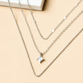 Square diamond necklace wholesale fashion cross-border sweater chain accessible luxuryclassy sense of small crowd multi-layered wearing chain clavicle chain for women