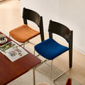 Retro wabi-sabi style magu chair small apartment medieval back dining table and chair fabric upholstered stackable casual dining chair