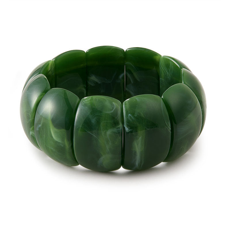 Adjustable resin bracelet wholesale - european & american cross-border jewelry - fashionable, trendy, light luxury, high-end ombre wide bangle for women