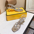 2026 summer new arrival: rhinestone-embellished thong sandals - open-toe patent leather silver heels - elegant high heels for socialites, fairies, and banquet events