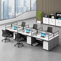 Office desk and chair set - 4, 6, or 8 seater - minimalist modern partitioned workstation for office staff - computer desk