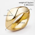 European and american cross-border statement jewelry: minimalist irregular shiny bangle, unique alloy round wide open bracelet for women