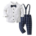 British gentleman's two-piece suit: spring/autumn cotton pique striped outfit for baby/toddler boys - perfect for birthdays!