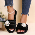 2024 new winter pearl fleece slippers - couple's warm indoor home slippers - export quality plush cotton slippers for women