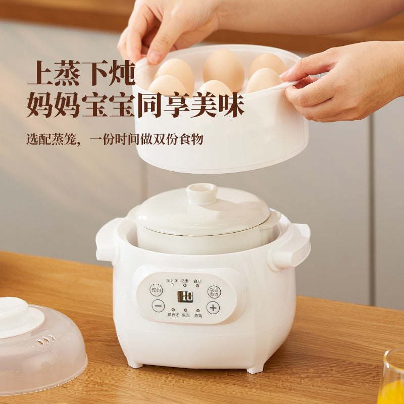 Water-proof stew electric stew pot, porridge and soup pot, ceramic electric stew pot, for home fully automatic smart small stew pot, cross-border gift