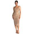 C7219 cross-border   fashion women's sexy backless rhinestone suspender sleeveless dress