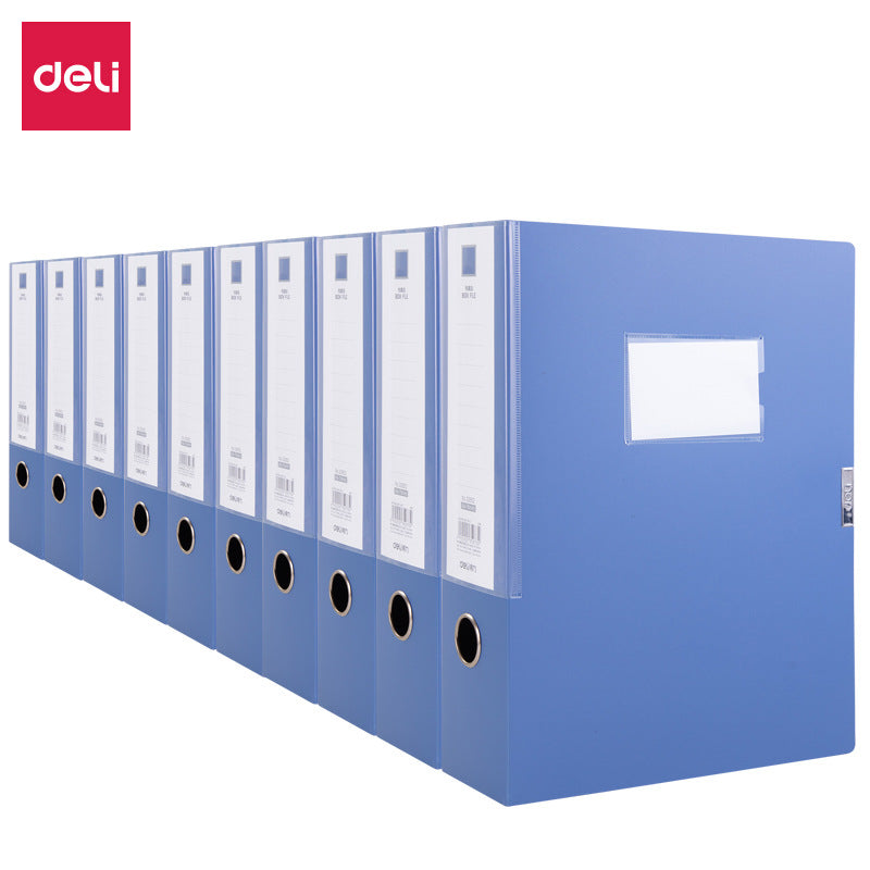 Deli A4 buckle file box office supply data box large capacity paper finishing accounting voucher box file box